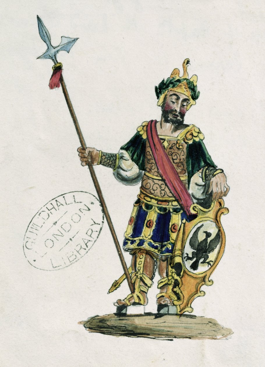 Magog, efsanevi devlerin Guildhall heykellerinin resmi (ayrıca bkz. 106547) by English School