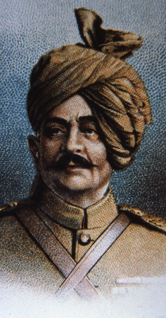 Mihrace Sir Pertab Singh, Jodhpur Lancers Albay (renkli taş) by English School