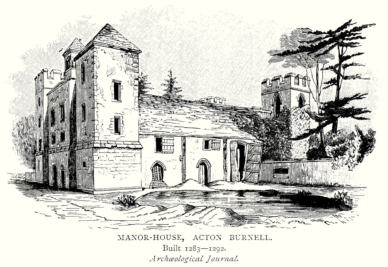 Manor-House, Acton Burnell (gravür) by English School
