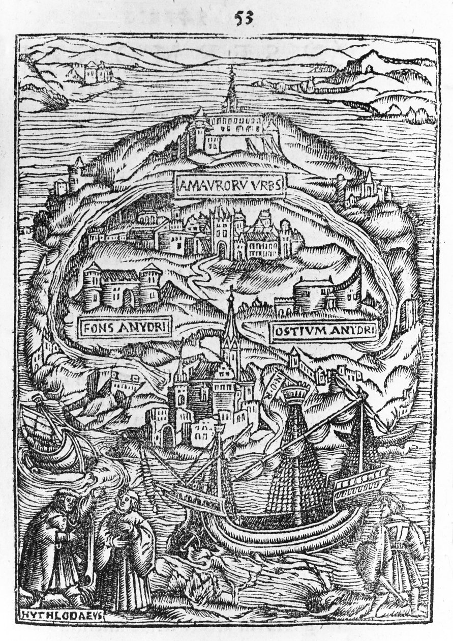 Ütopya Adası Haritası, Kitap ön sayfası, 1563 by English School