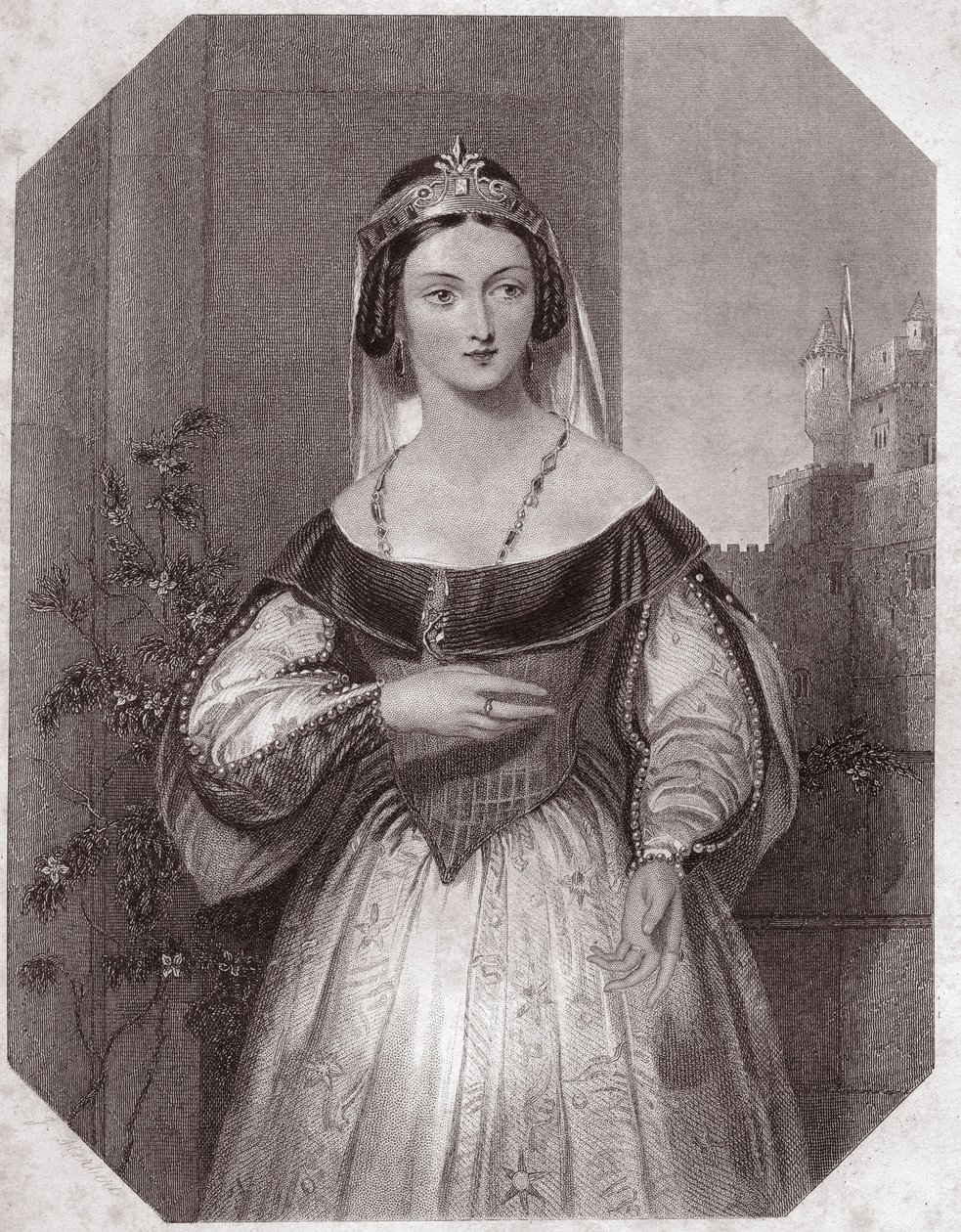 Marguerite d'Anjou (1430-1482) (5 perdede Henry VI trajedisi) - “” Galerie des femmes de Shakespeare, Londra'nın ilk sanatçılarının eleştirel ve edebi notlarla zenginleştirilmiş kırk beş ciddi portre koleksiyonu””” ” 1838 civarında - “” Galeriden by English School