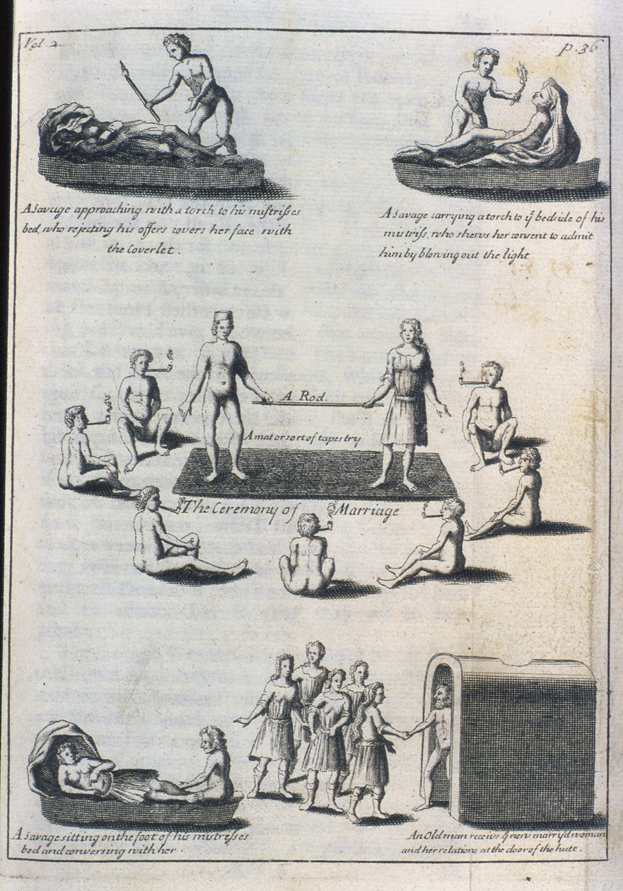 Evlilik adetleri, 1703 (gravür by English School