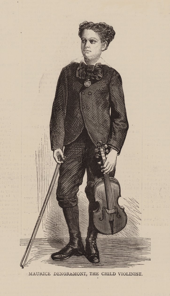 Maurice Dengremont, Çocuk Kemancı (gravür) by English School