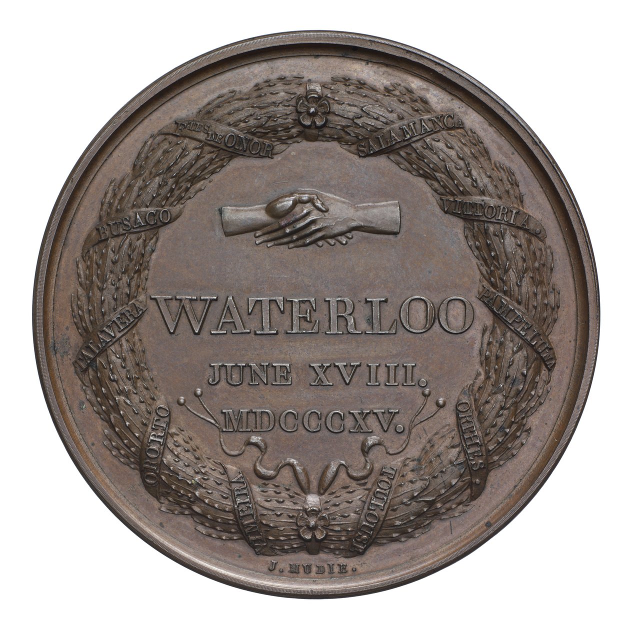 Waterloo Savaşı anısına madalya by English School