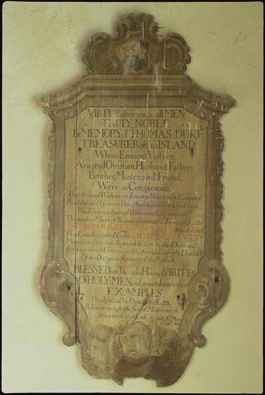 Thomas Duke Anıtı, 1750 (boyalı ahşap) by English School