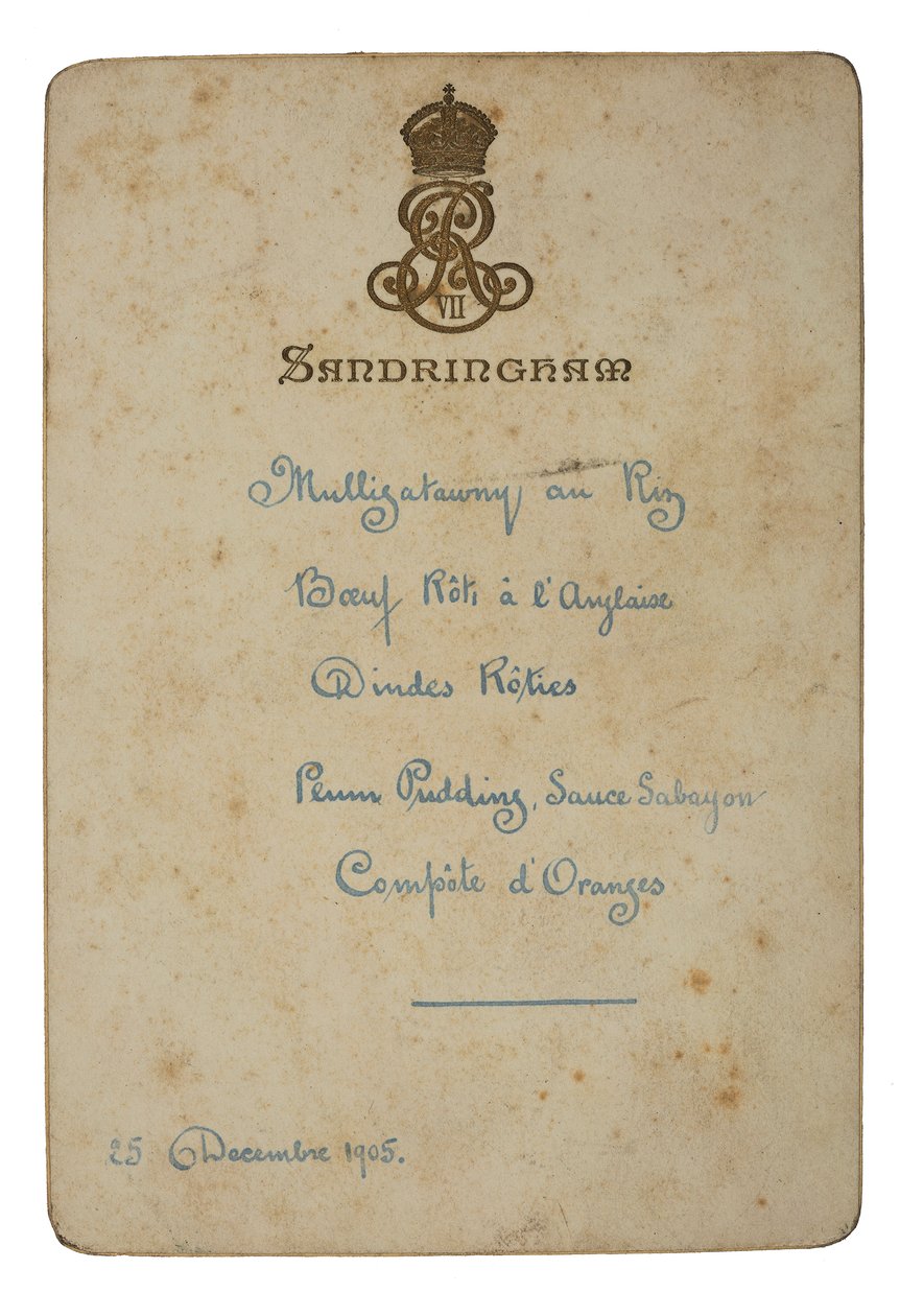 Sandringham'da Noel Günü için Menü by English School
