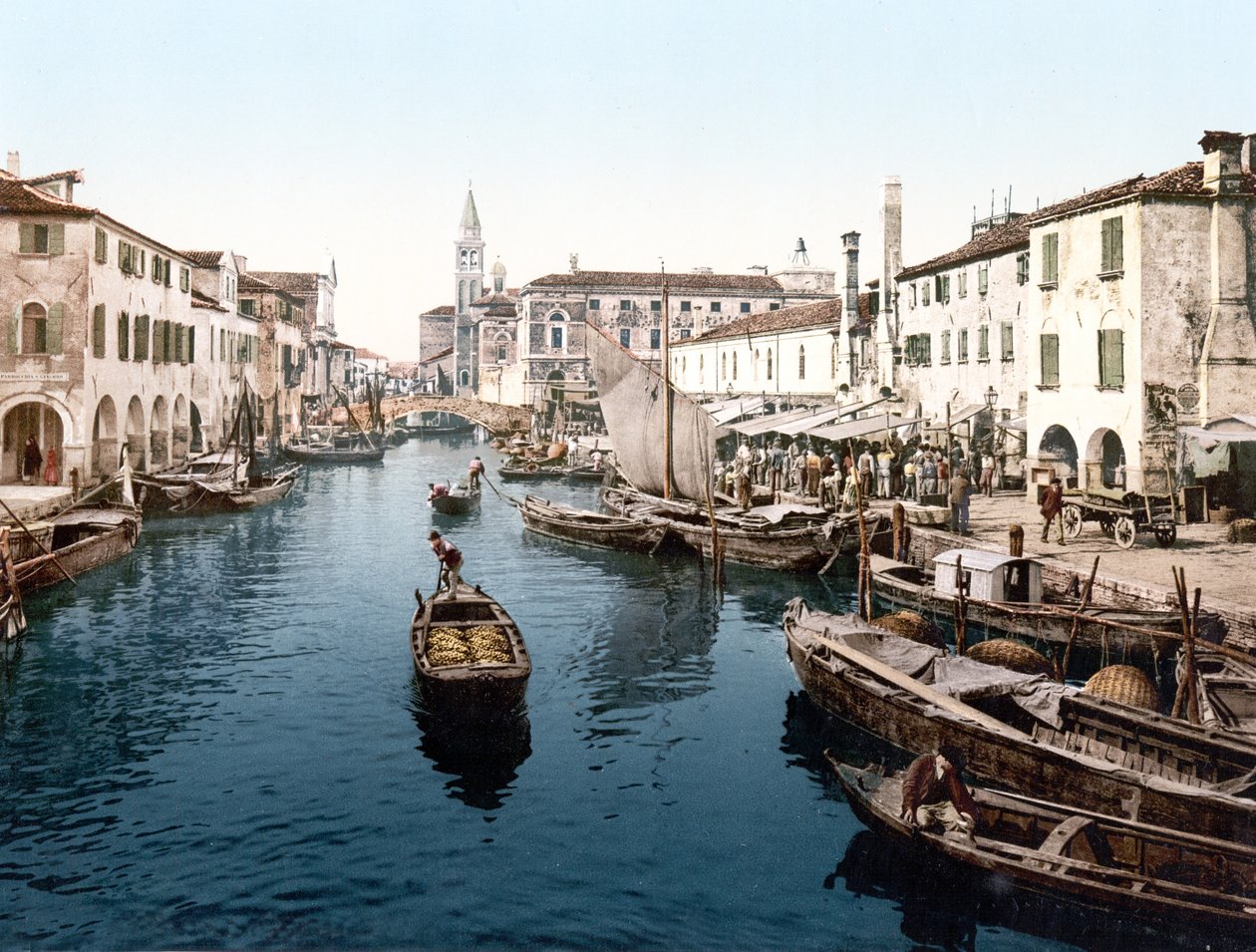 Balık Pazarı, Chioggia (el renkli fotoğraf) by English School