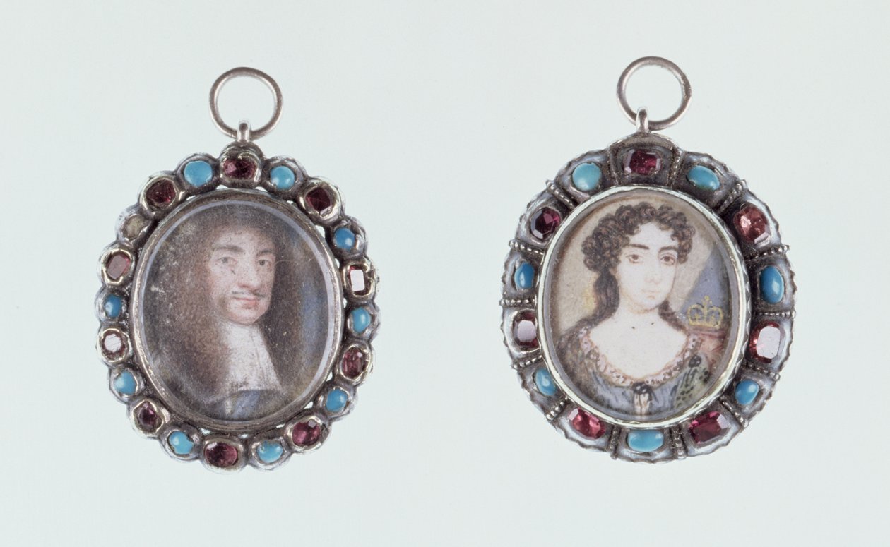 Charles II ve Bragançalı Catherine Minyatürleri by English School