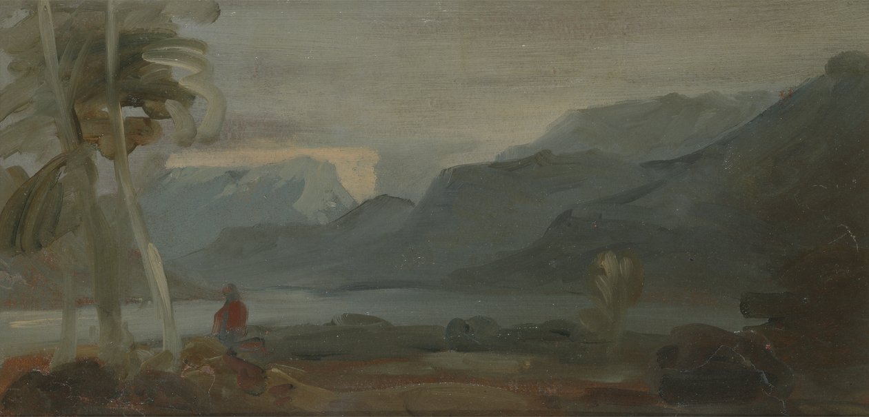 Figürler ve Sığırlarla Dağlık Manzara, daha önce J.M.W. Turner (1775-1851) ve ayrıca Peter de Wint