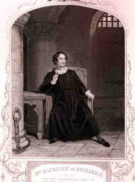 Richard II olarak Bay Macready, William Shakespeare