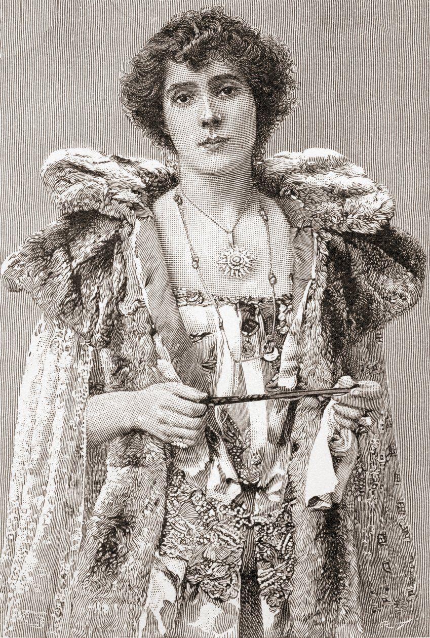 The Strand Magazine'den Bayan Patrick Campbell, 1897'de yayınlandı. by English School