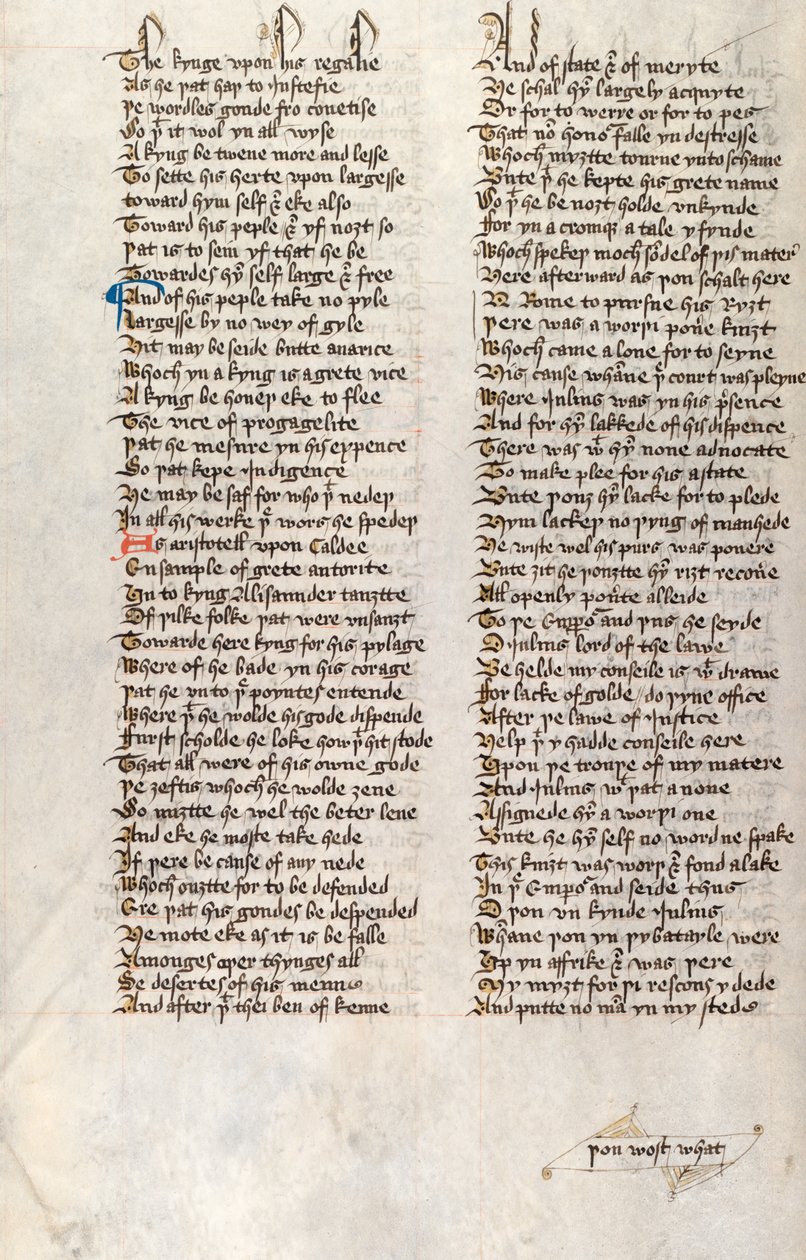 Ms326 f166v, John Gower tarafından Confessio Amantis (parşömen üzerine kalem ve mürekkep) by English School