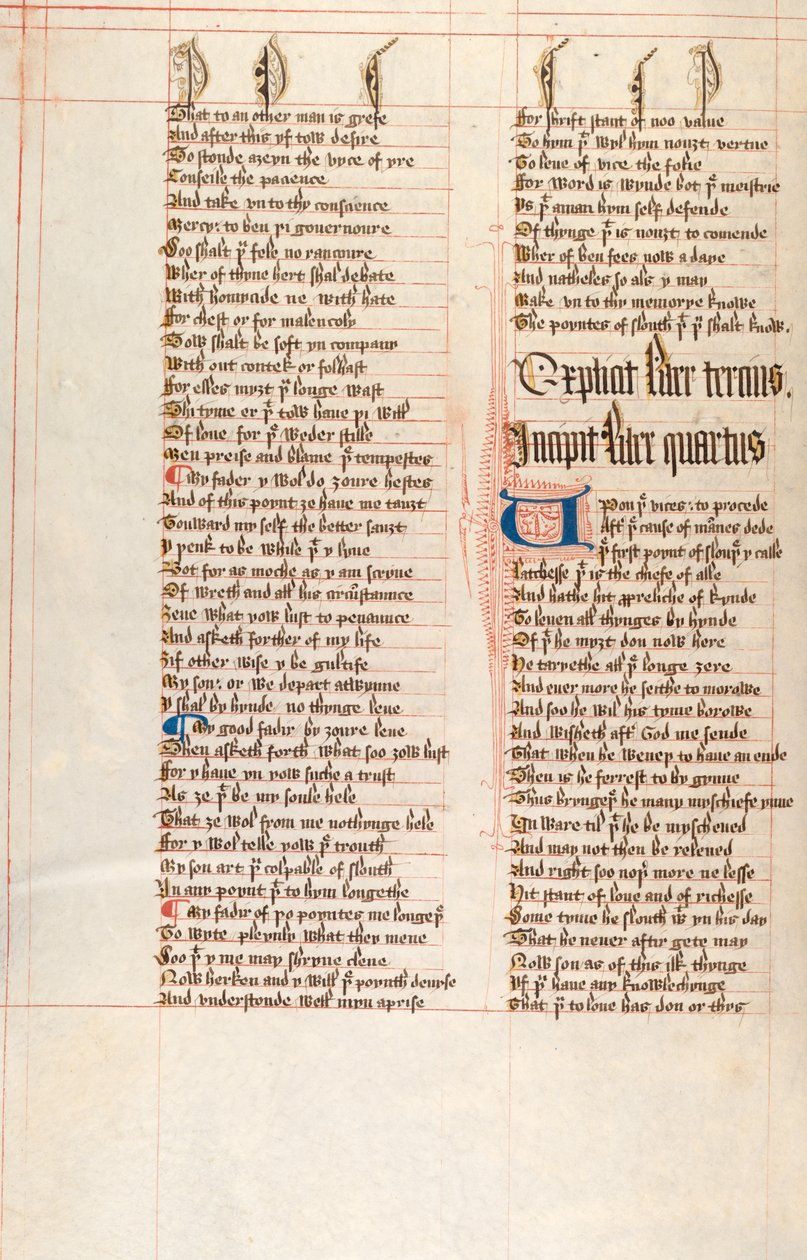Ms326 f66v, John Gower tarafından Confessio Amantis (parşömen üzerine kalem ve mürekkep) by English School