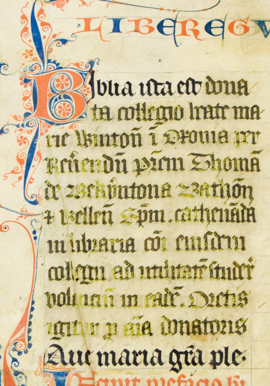 Ms4 f1r, İncil (parşömen üzerine kalem ve mürekkep ve tempera) by English School