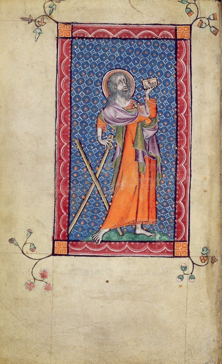 Ms 1-2005, f.1v: St. Andrew, Macclesfield Psalter