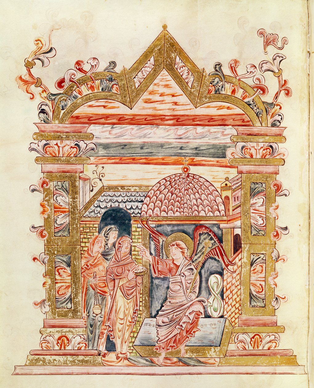 Ms 274 (Y-6) fol.72v Mezardaki Kutsal Kadınlar, Missal of Jumieges Robert, c.1016 by English School