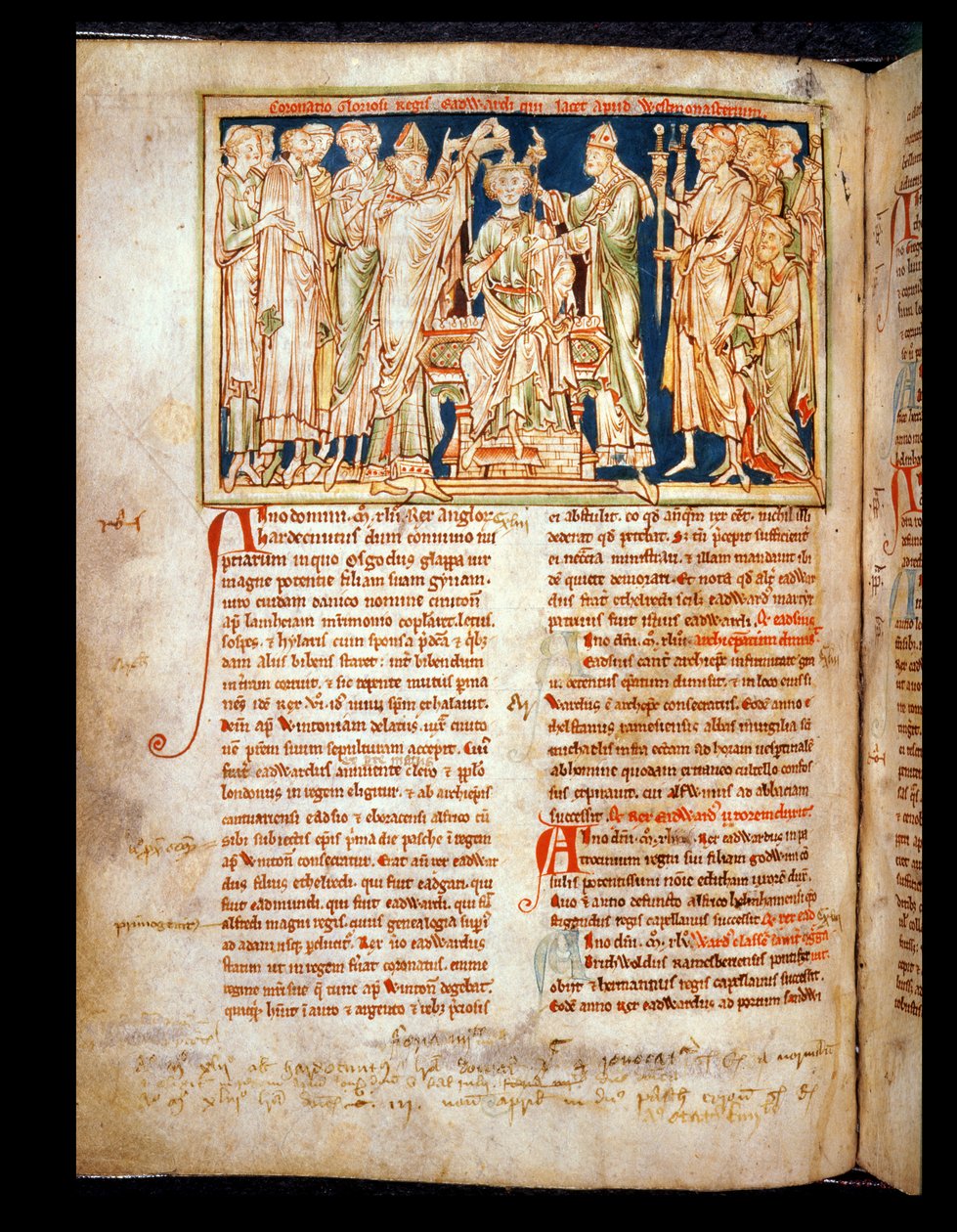 Ms 6712 (A.6.89) fol.115v Confessor Edward (1004-66) minyatürü Flores Historiarum