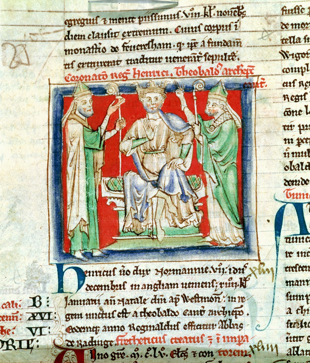 Ms 6712 (A.6.89) fol.135v Henry II (1133-89) Flores Historiarum