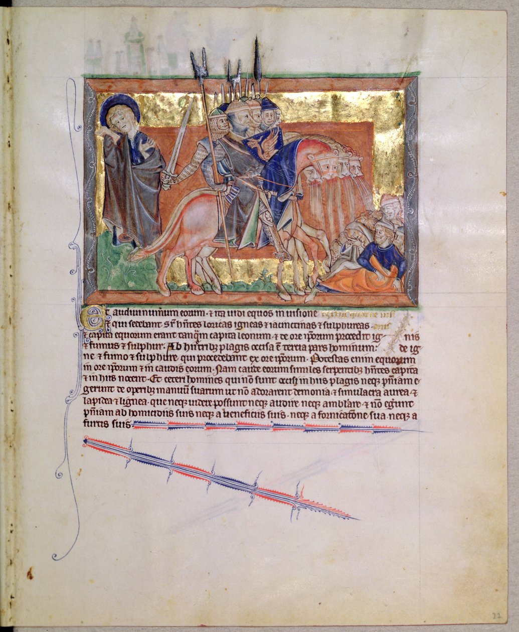 Ms L.A. 139-Lisboa fol.20 Army of Horsemen, Gulbenkian Apocalypse