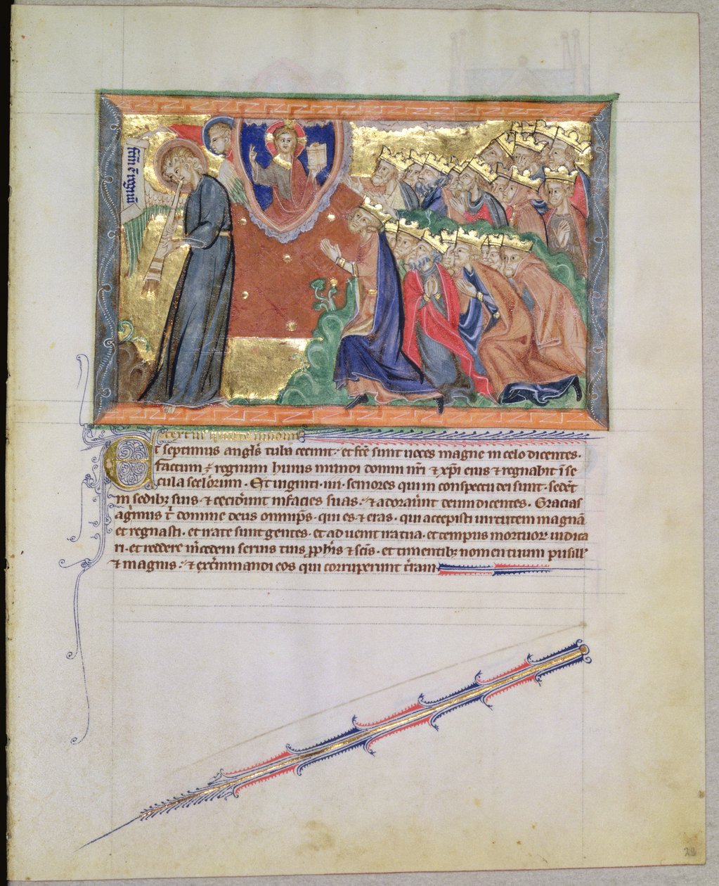 Ms L.A. 139-Lisboa fol.28 7. melek trompet çalıyor ve 24 Elders Tanrı