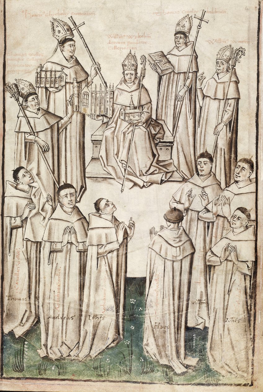 Bayan New Coll 288, f4r. (Chaundler el yazması), Wykeham