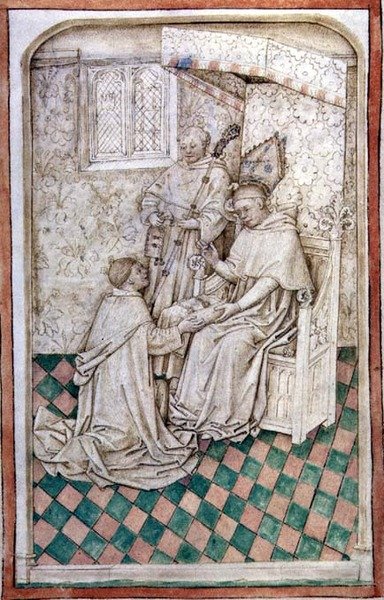 Bayan R 14.5 f.8v Bath and Wells Piskoposu Thomas Bekynton, Abingdon Missal