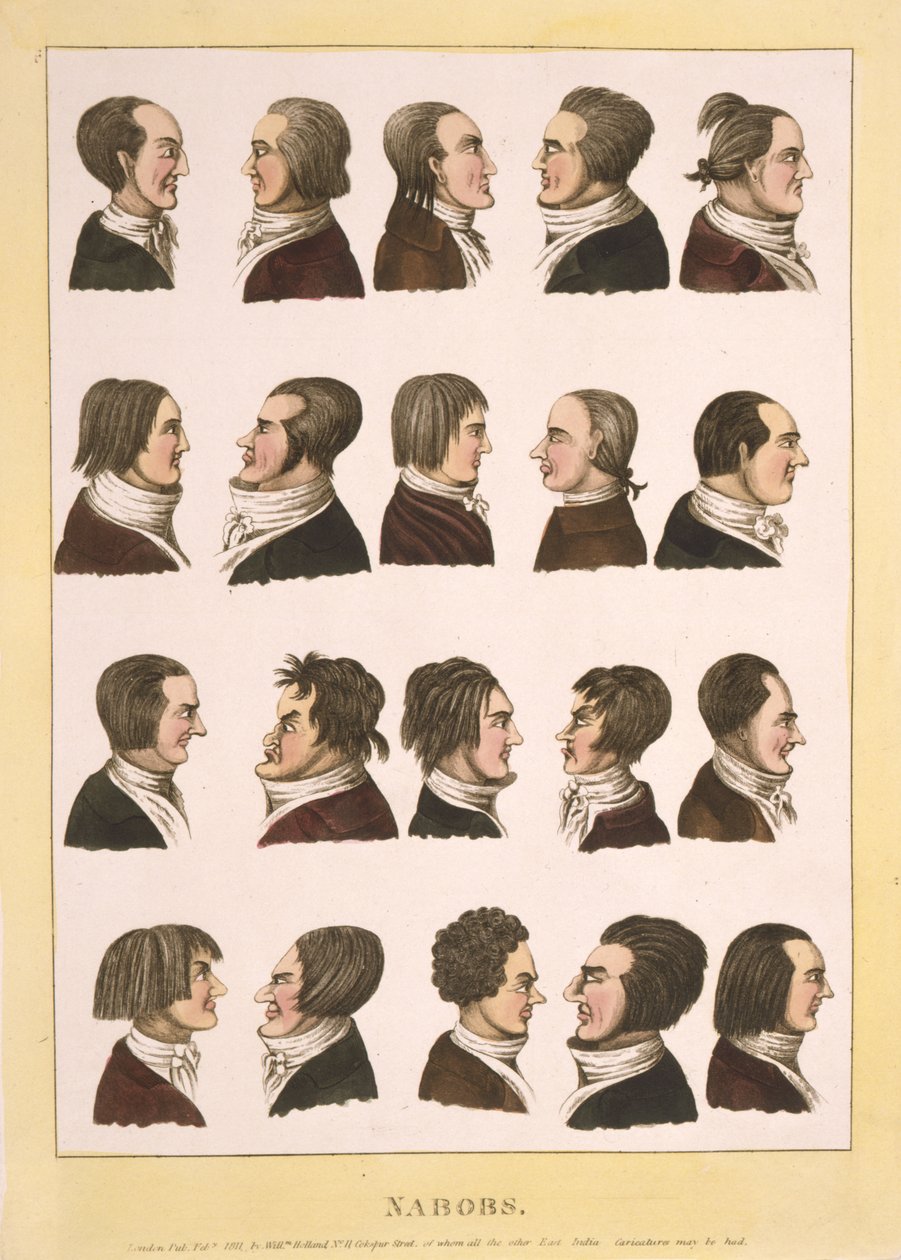 Nabobs, pub.1811 (renkli gravür) by English School