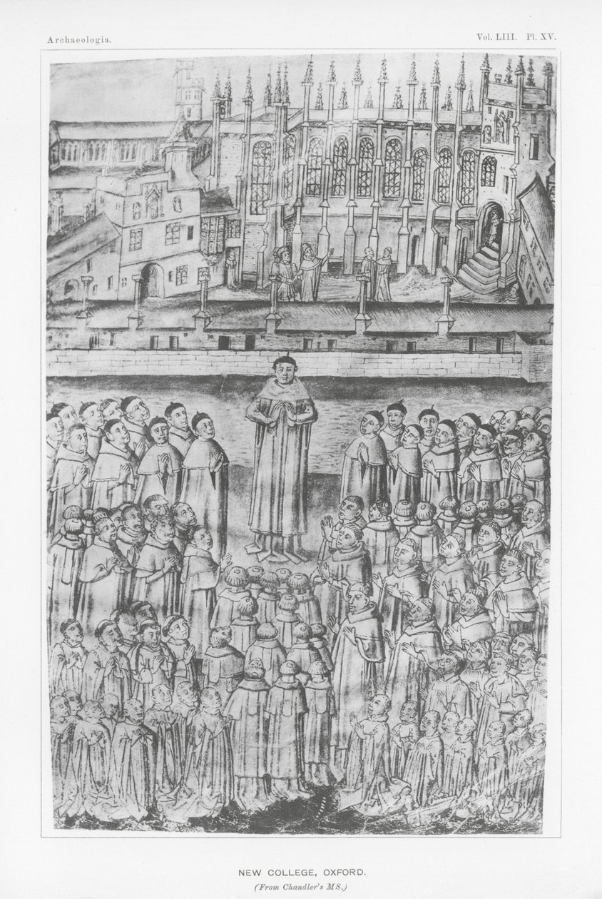New College, Oxford (lito) by English School