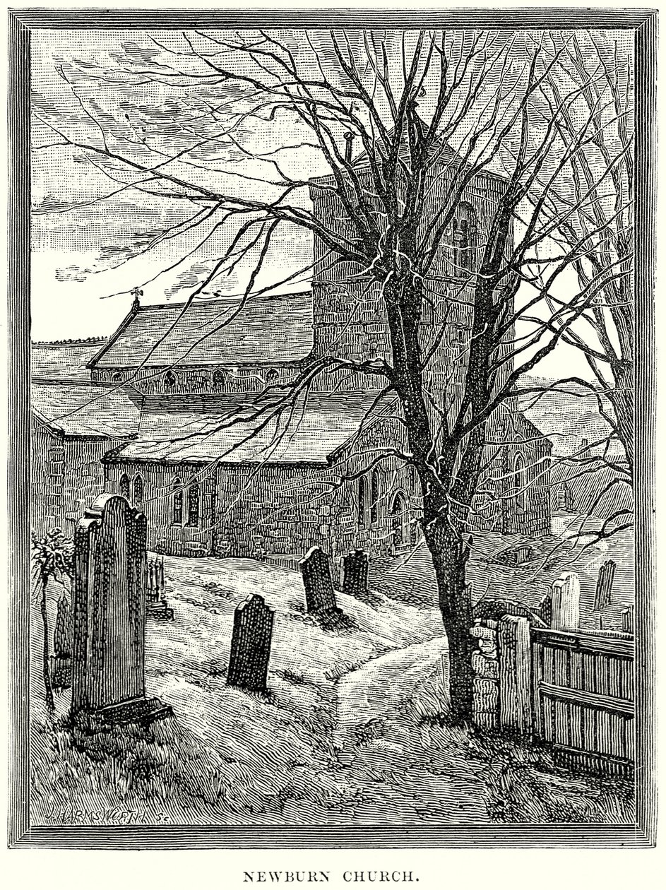 Newburn Kilisesi (gravür) by English School