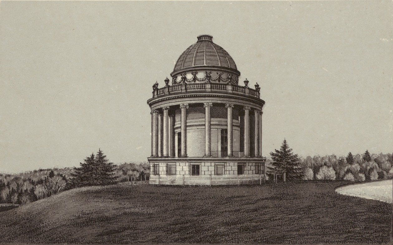 Newbury: Temple, Highclere (lito) by English School