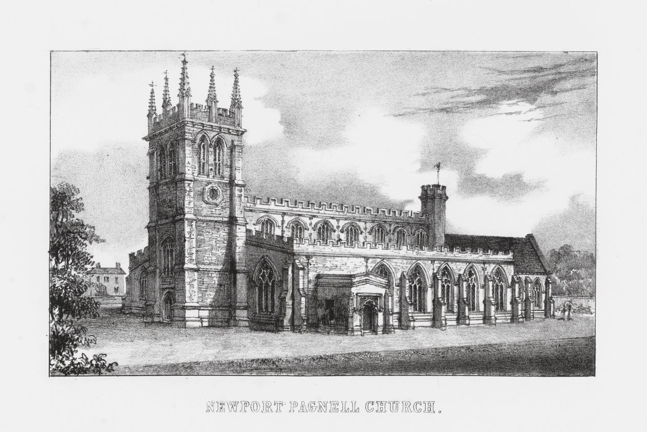 Newport Pagnell Kilisesi (gravür) by English School