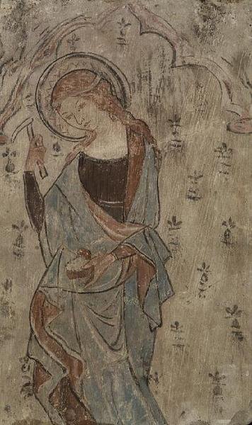 No.0736 St. Dorothy (muhtemelen), St. Andrews Kilisesi'nden, Old Chesterton, Cambridge c.1300 (fresk) by English School