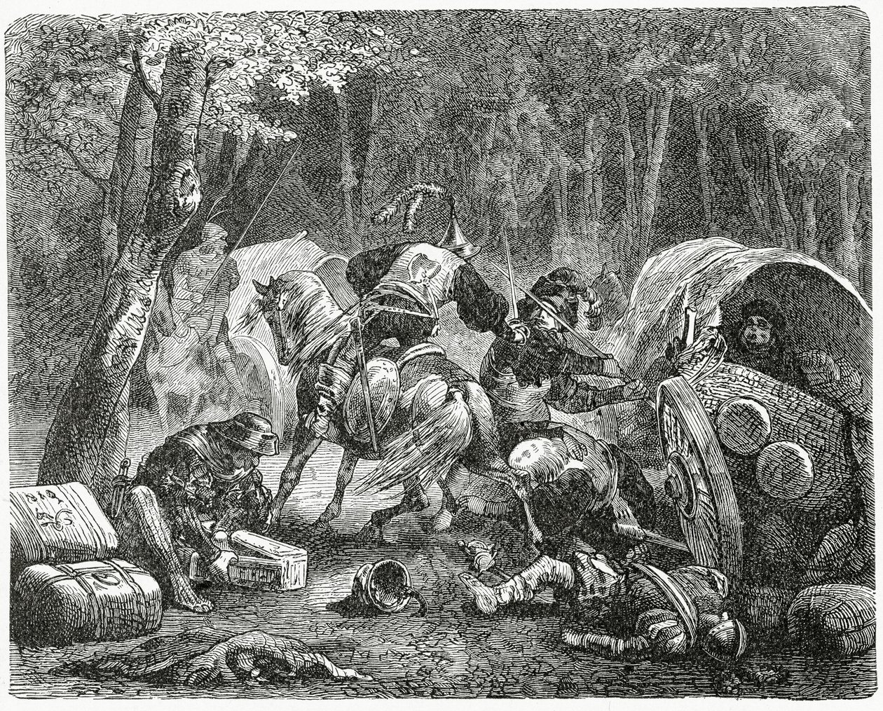 Gezici Tüccarları Yağmalayan Soylular, 1882 by English School
