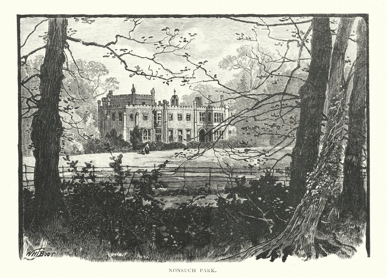 Nonsuch Park (gravür) by English School