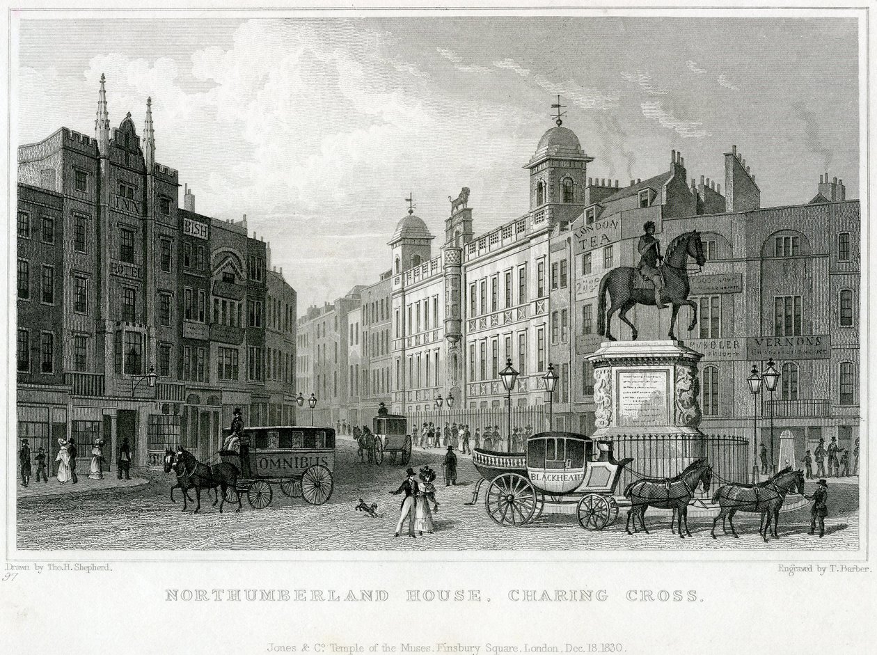 Northumberland Evi, Charing Cross. Bishs Piyango Ofisi, No 9 Charing Cross, Golden Cross Hotel