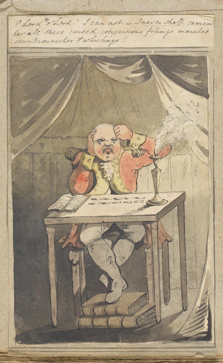 Ya Rab Ya Rab! Yapamam - tüm bu lanetli dönüşümleri, dosyalamaları, yürüyüşleri, karşı yürüyüşleri ve çarkları asla hatırlamayacağım! 1796 by English School