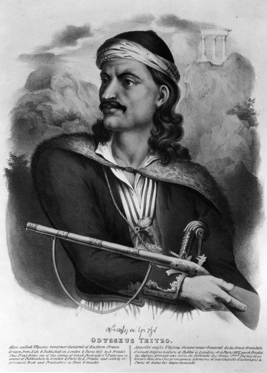 Odysseus Tritzo, 1827 (litografi) by English School