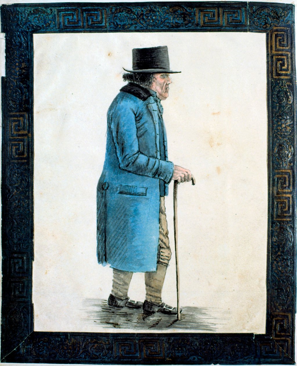 Yaşlı Adam (kağıt üzerine sulu boya) by English School