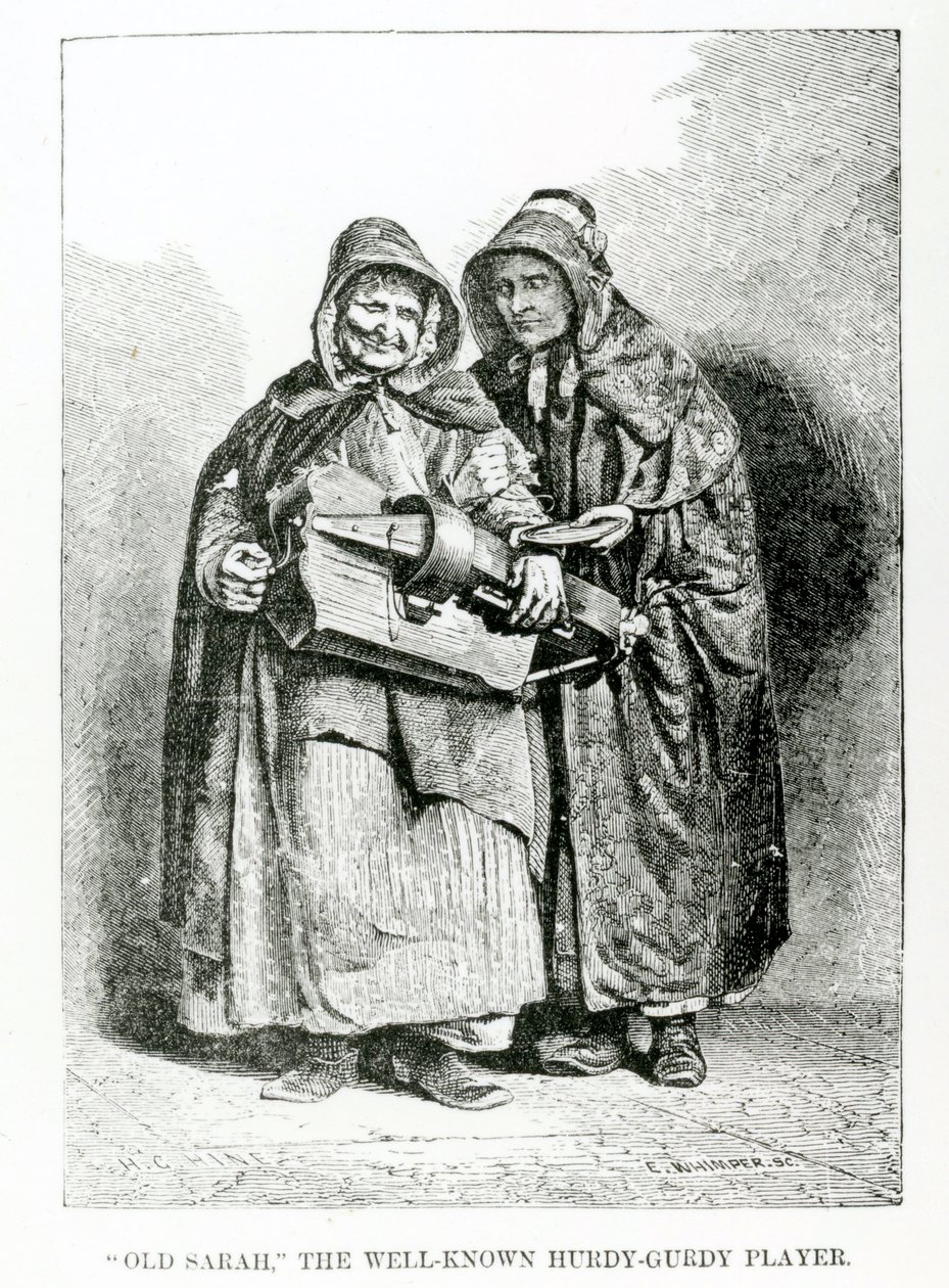 Yaşlı Sarah Tanınmış Hurdy-Gurdy Oyuncusu, 1840 dolayları by English School