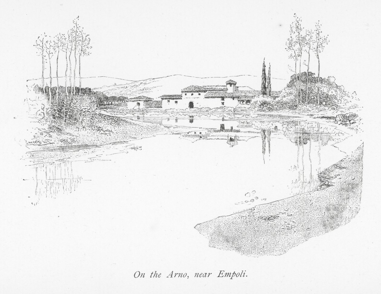 Arno Nehri üzerinde, Empoli yakınlarında (lito) by English School