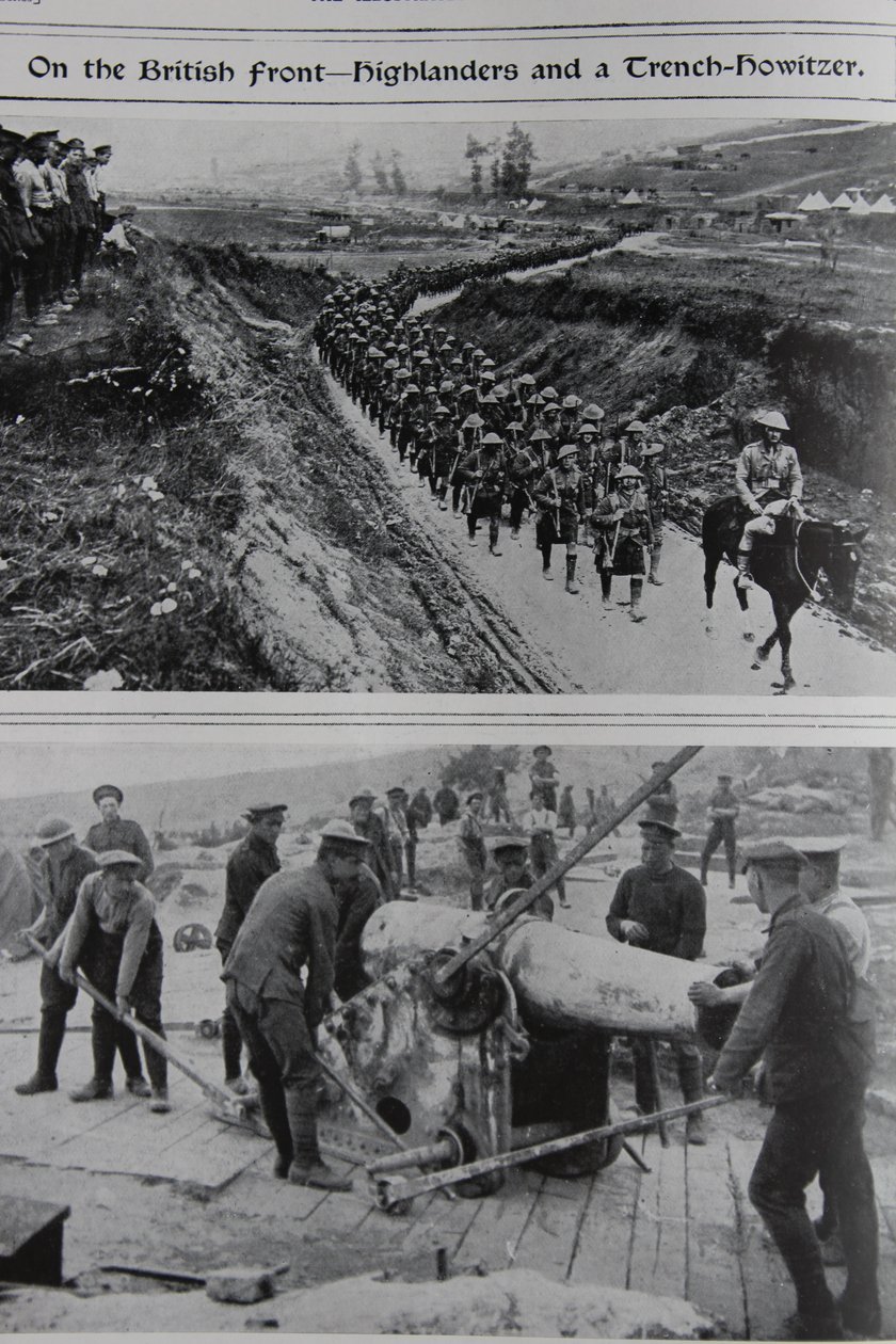 İngiliz Cephesinde - Highlanders ve Hendek Obüsü, 1914-18 by English School