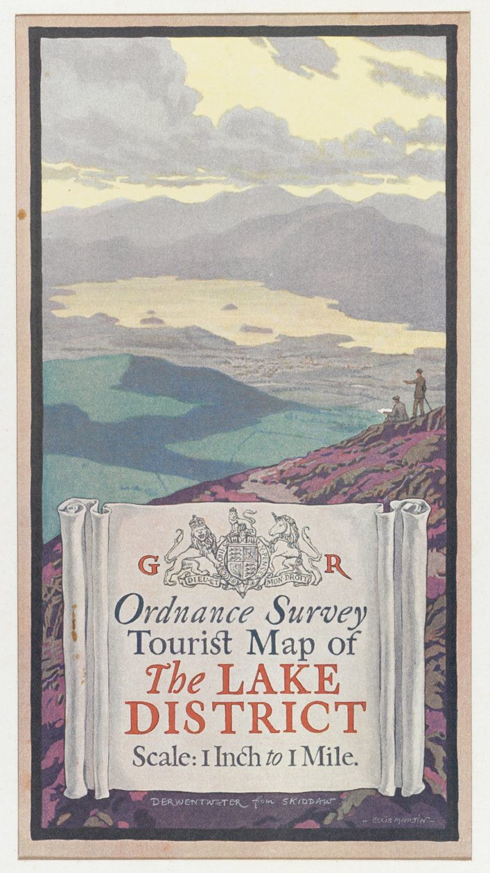 Göller Bölgesi Mühimmat Araştırması Turist Haritası, c.1920 (renkli taş) by English School