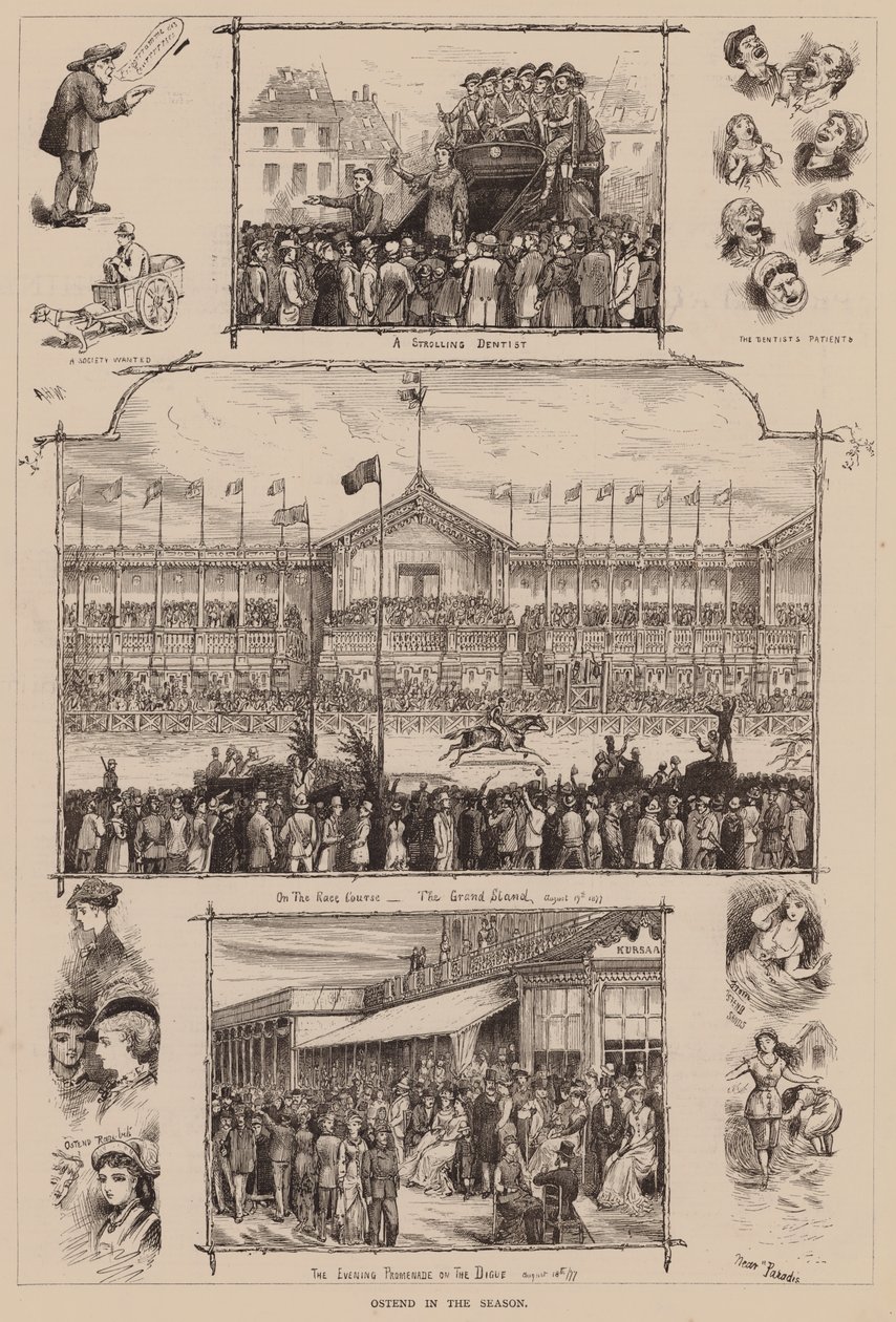 Mevsiminde Oostende (gravür) by English School