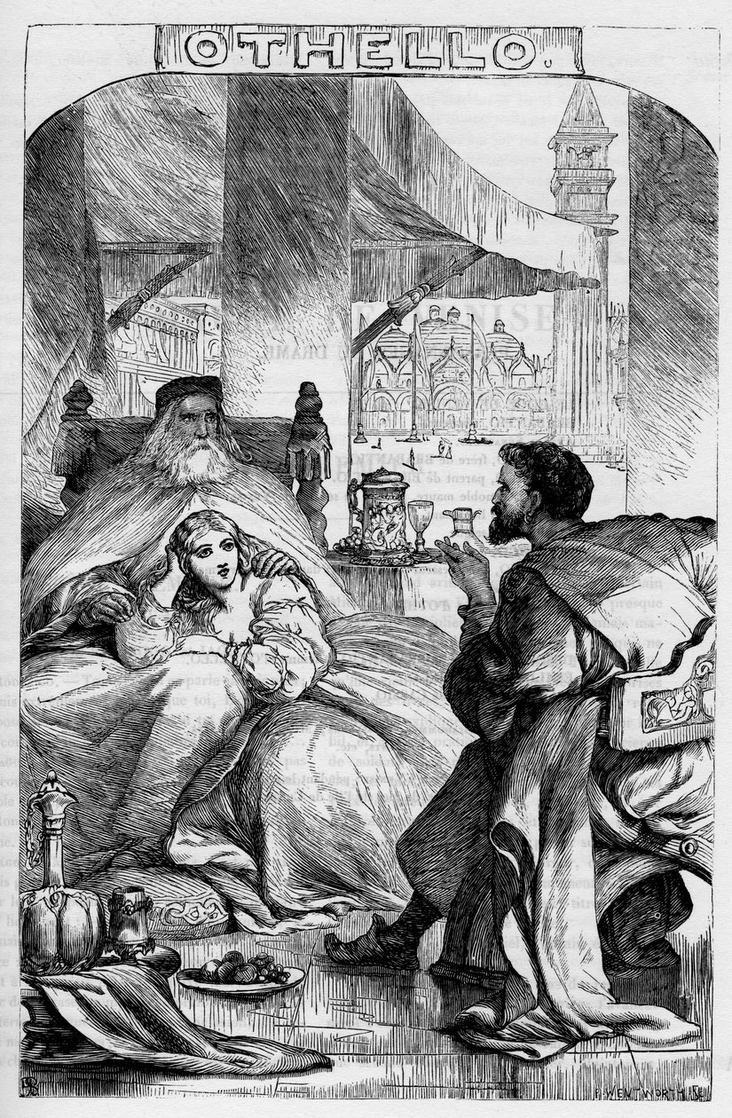 Othello, Venedik Moor - İllüstrasyon “” Completes by William Shakespeare”” 1866 - Bu baskının çizimleri ve genel biçimi, Londra