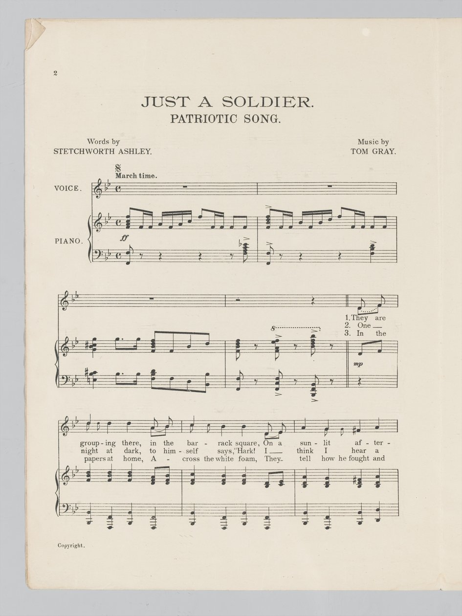Just a Soldier şarkısının müzik notasının 2. sayfası by English School