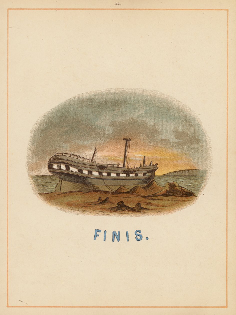 The Boats of the World kitabından bir sayfa, 19. yüzyıl sonu (renkli taş baskı) by English School