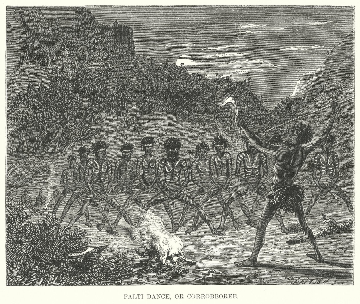 Palti Dansı veya Corrobboree (gravür) by English School