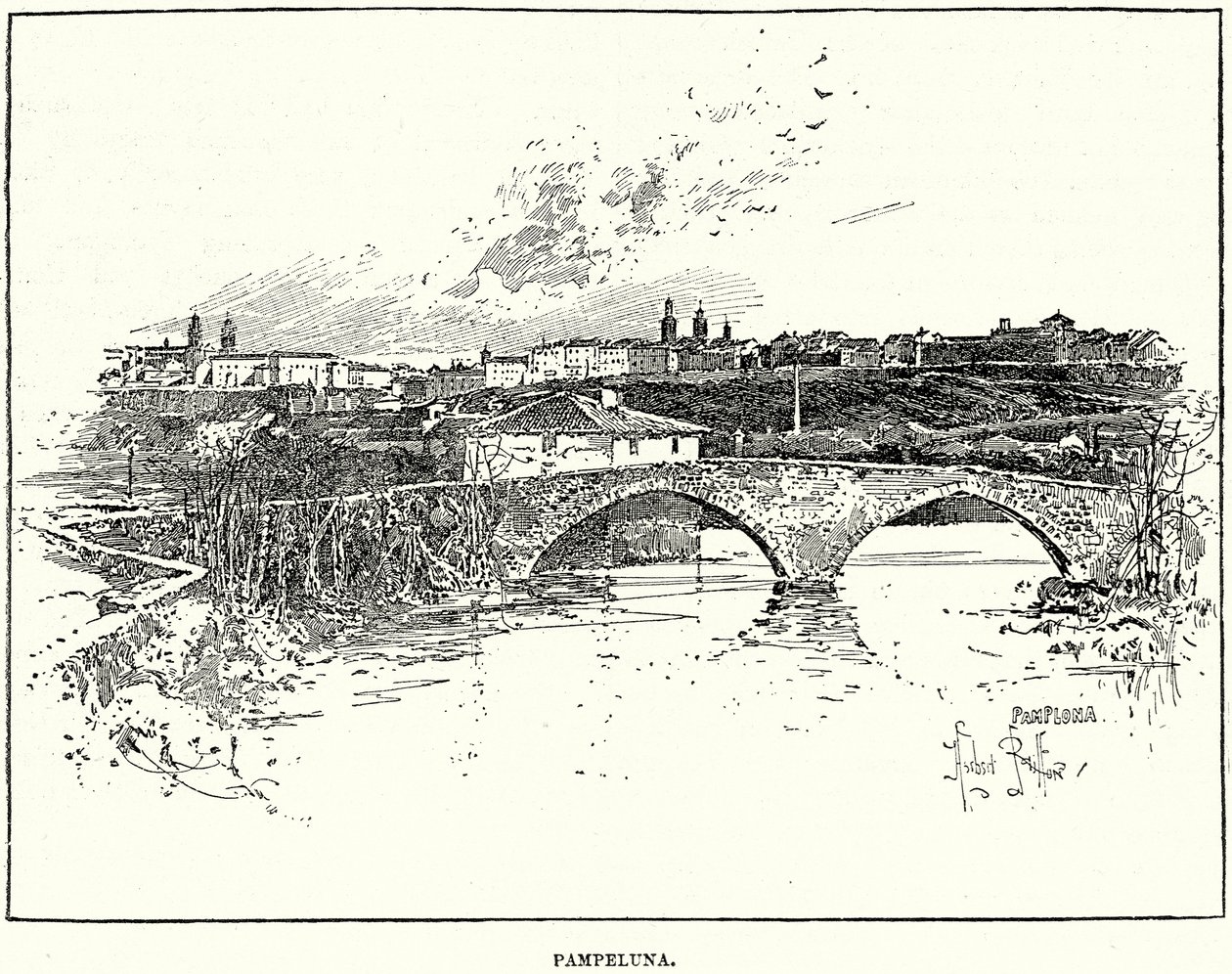 Pampeluna (gravür) by English School