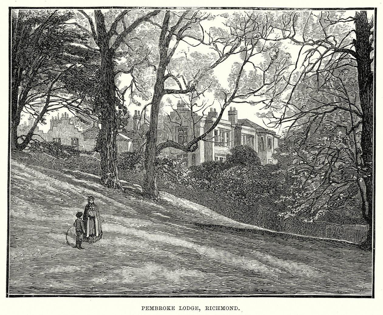 Pembroke Lodge, Richmond (gravür) by English School