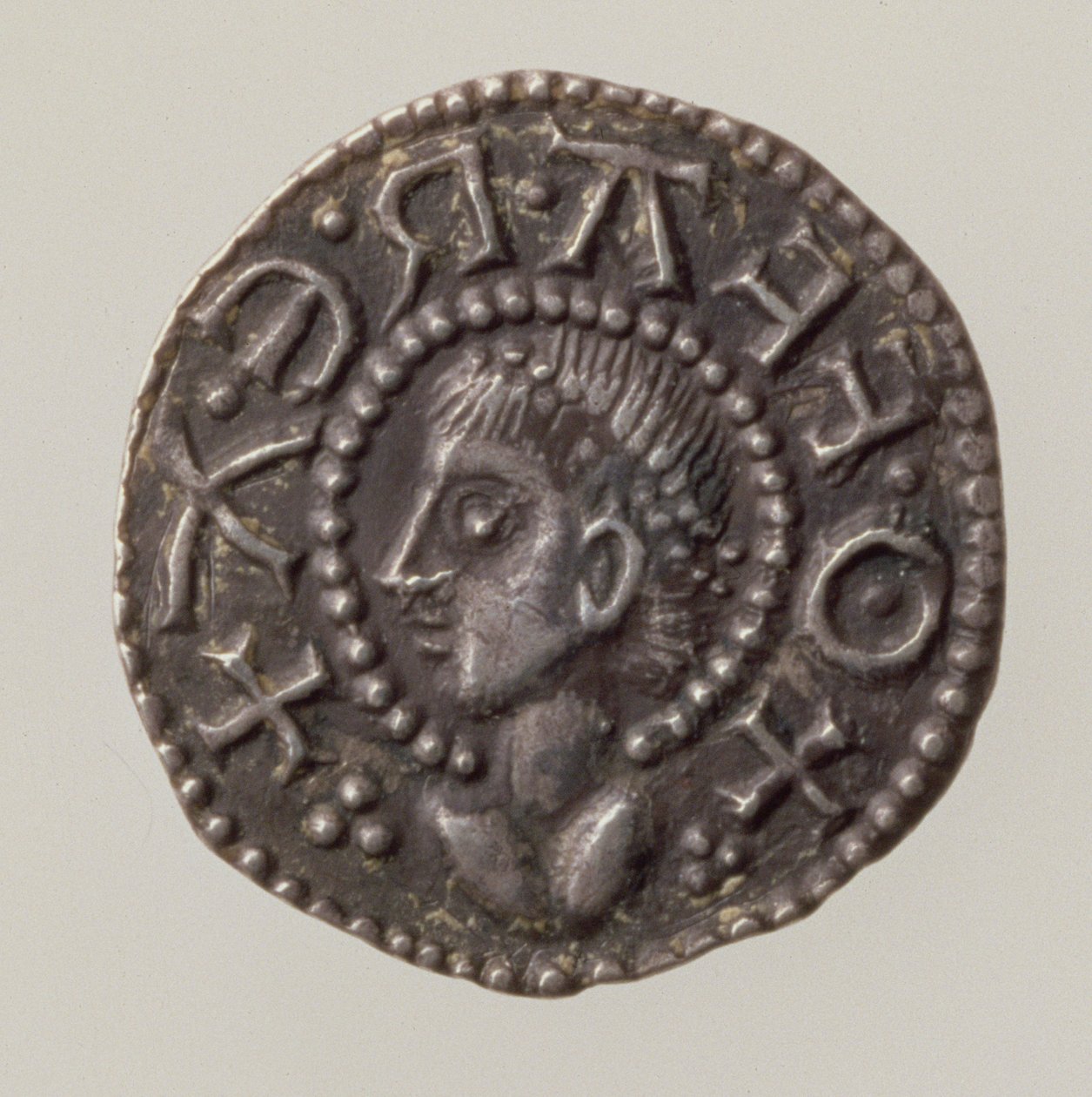 Penny of Offa, King of Mercia, 757-96 (ön yüz) (gümüş) (ters için bkz. 168072) by English School